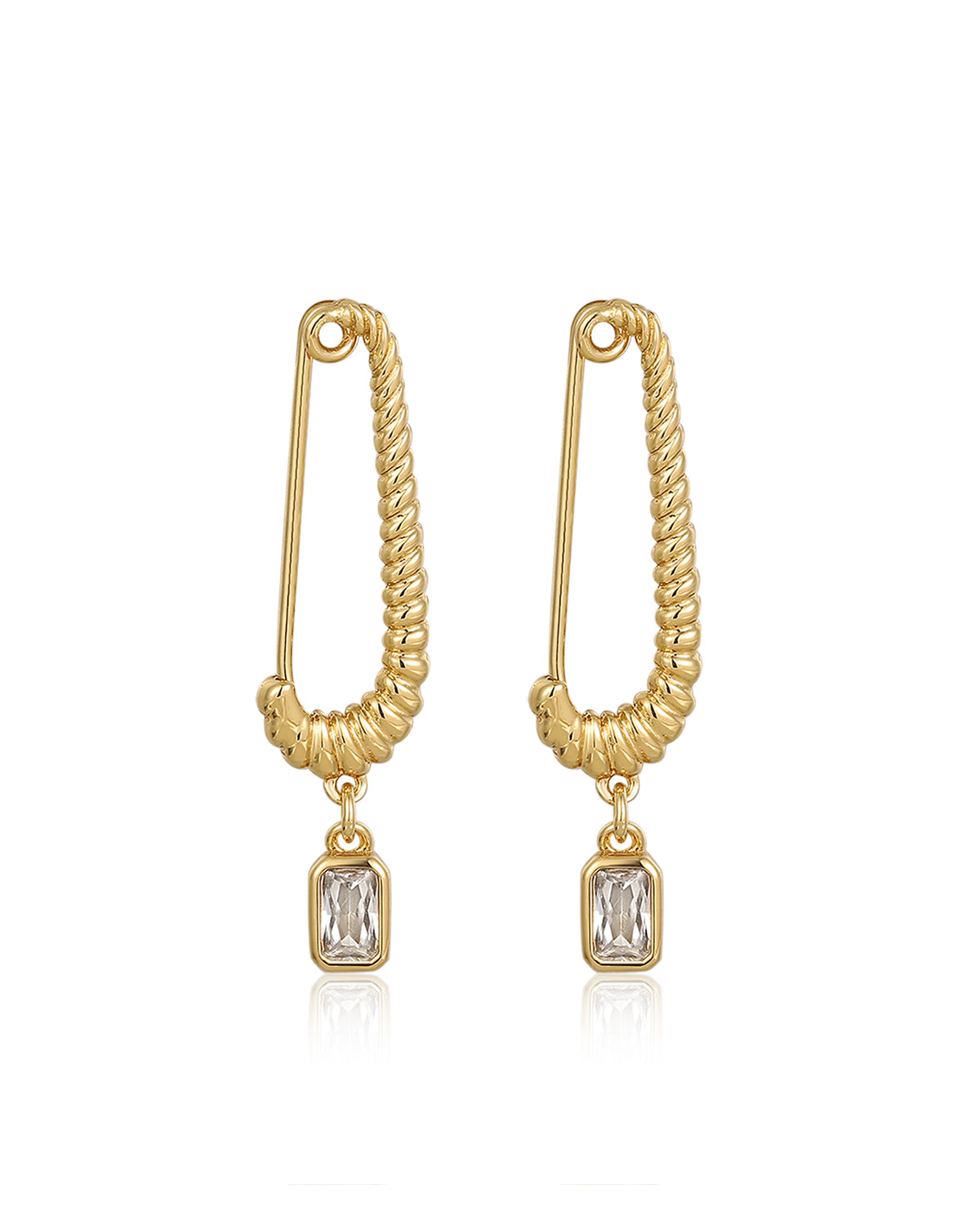 Luv AJ The Francois Safety Pin Earrings- Gold