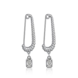 Luv AJ The Francois Safety Pin Earrings- Silver