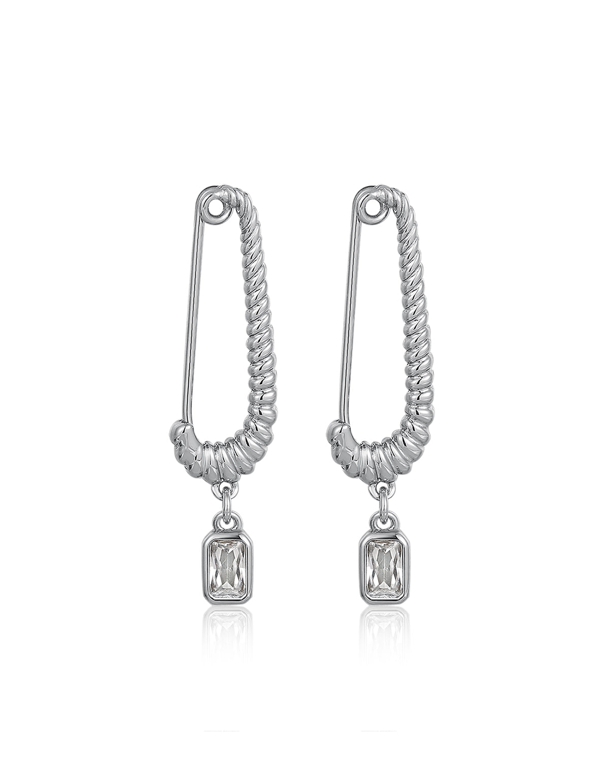 Luv AJ The Francois Safety Pin Earrings- Silver