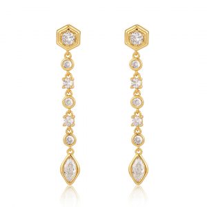Luv AJ Stellar Bezel Drop Studs- Gold