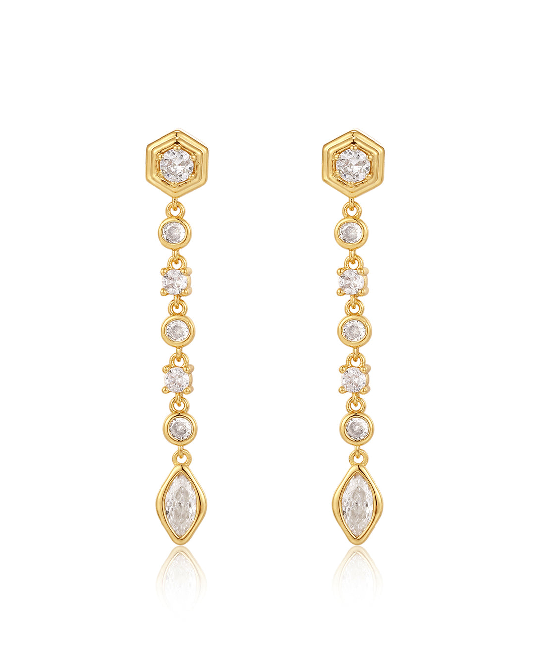 Luv AJ Stellar Bezel Drop Studs- Gold