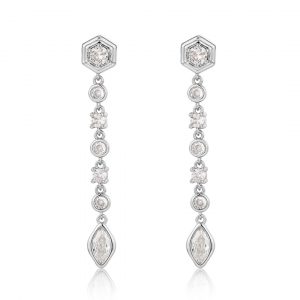 Luv AJ Stellar Bezel Drop Studs- Silver