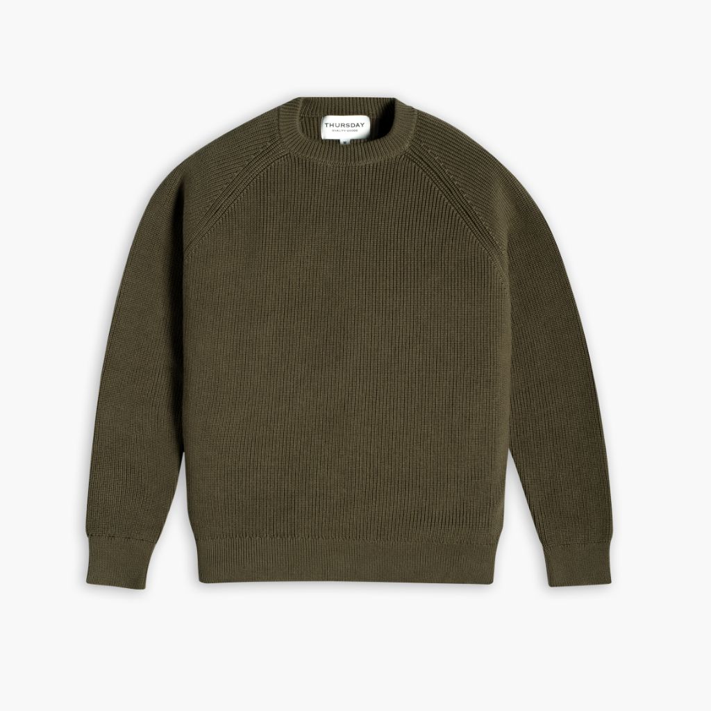 Thursdayboots Ribbed Crewneck Sweater | Olive