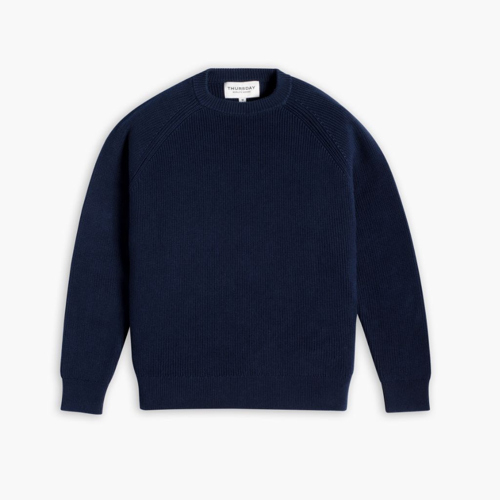 Thursdayboots Ribbed Crewneck Sweater | Navy