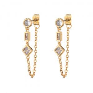 Luv AJ Mixte Chain Studs- Gold