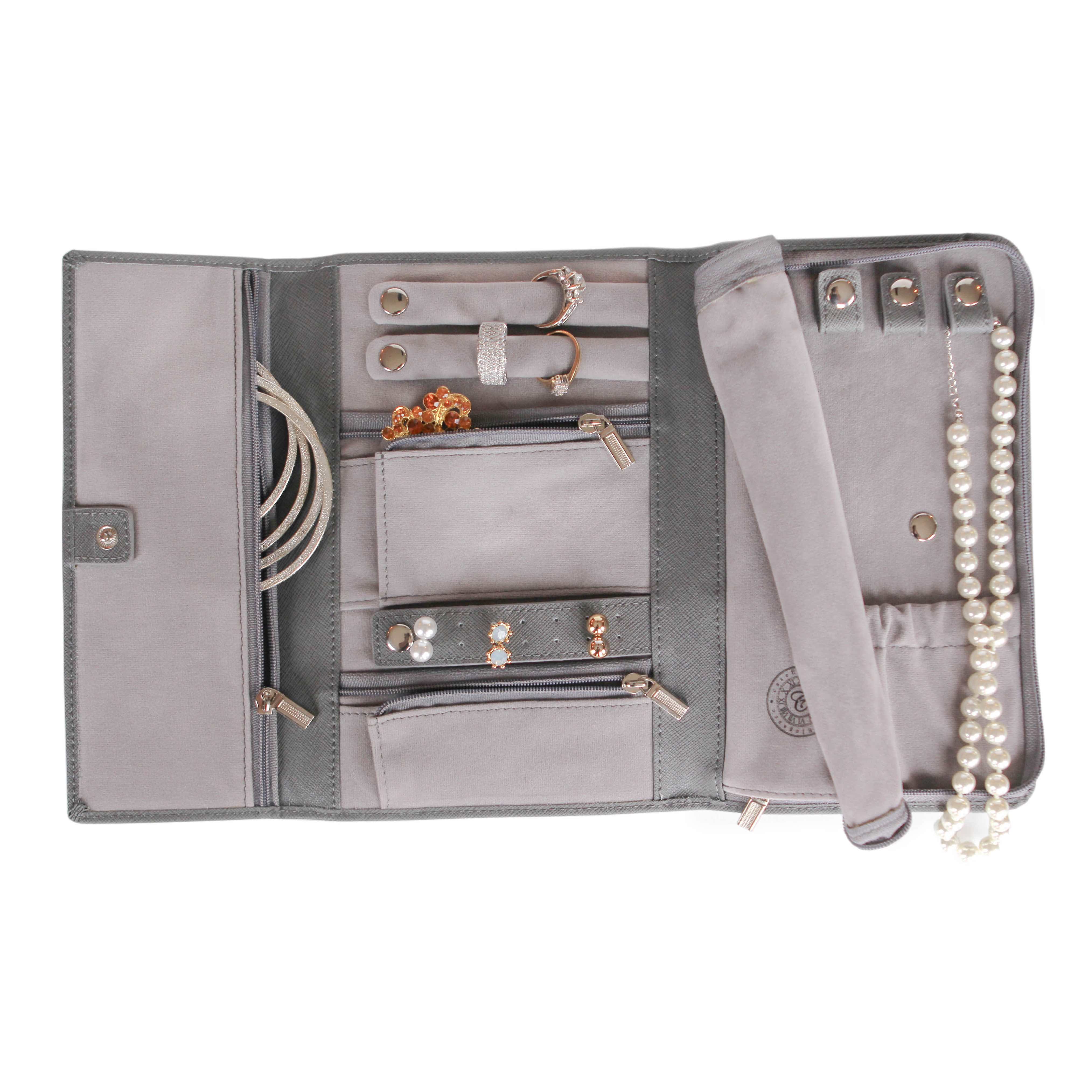Case Elegance Travel Jewelry Wallet - Saffiano Leather