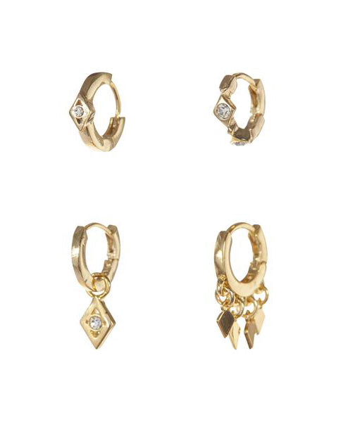 Luv AJ Evil Eye Hoop Huggies - Gold
