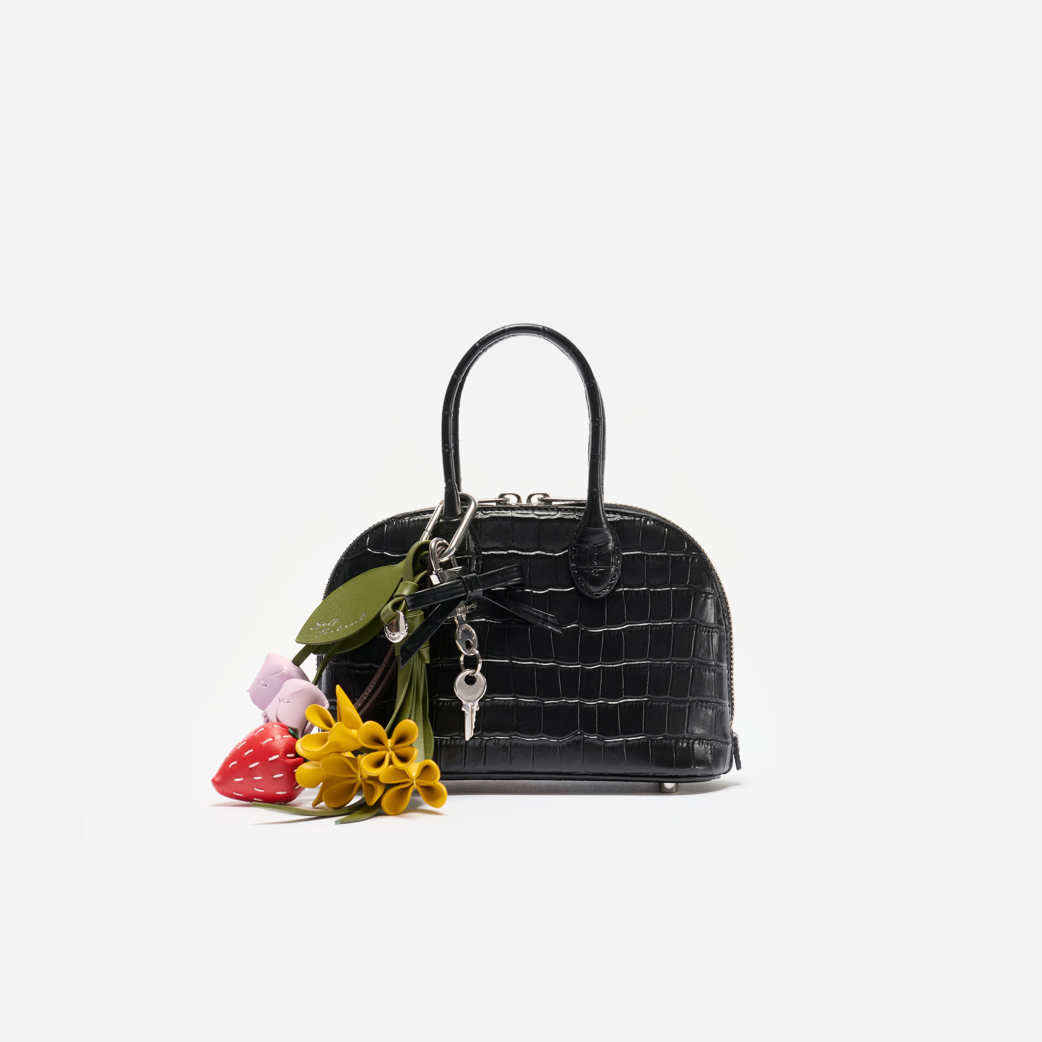 Self Portrait Embossed Leather Black Mini Bag