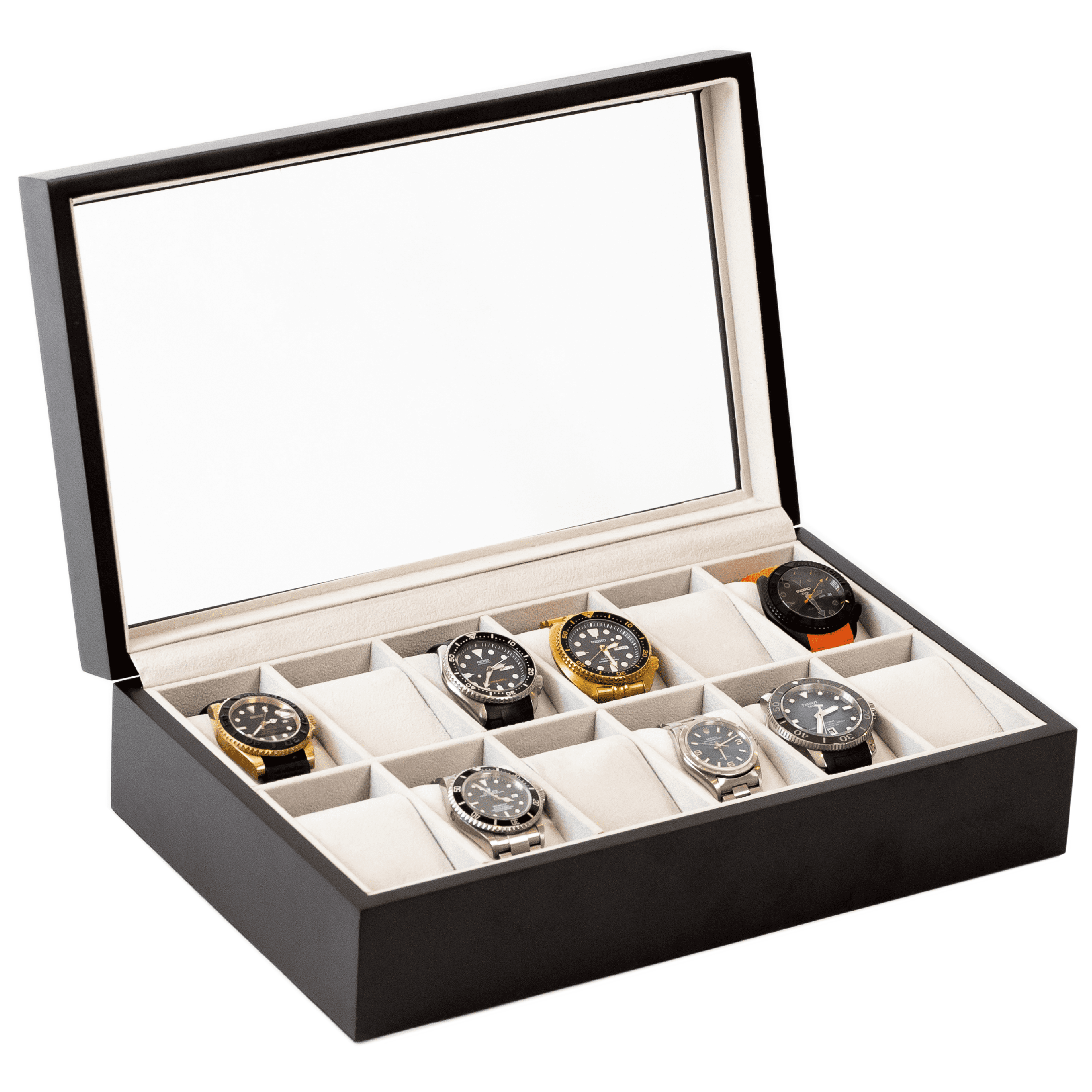 Case Elegance Solid Wood Watch Box - 12 Slot