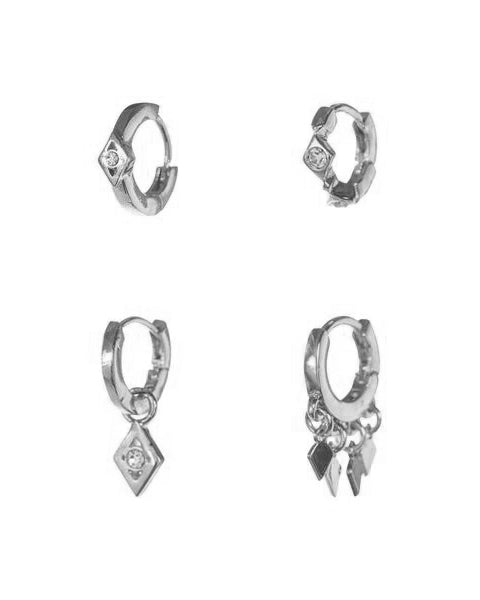 Luv AJ Evil Eye Hoop Huggies - Silver