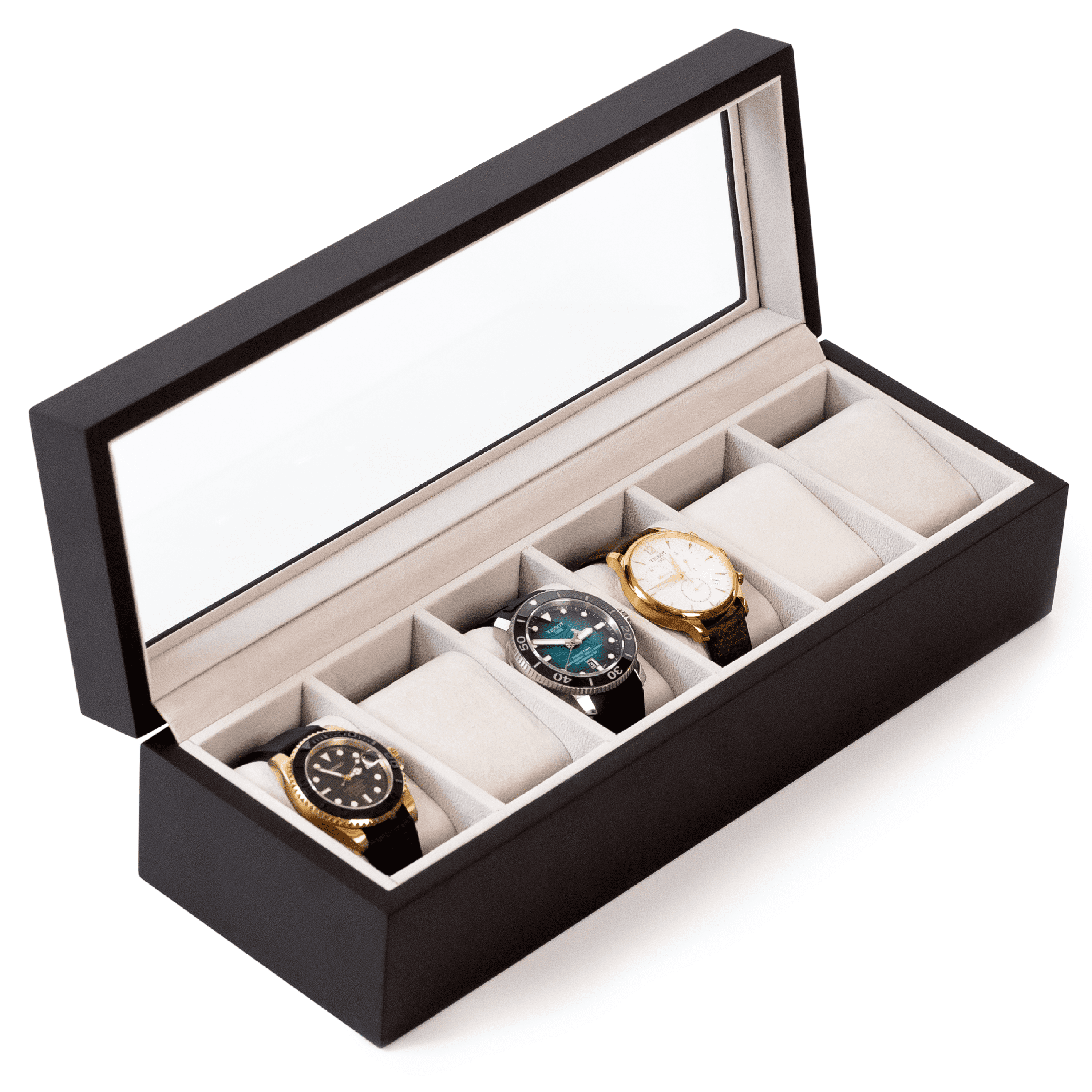 Case Elegance Solid Wood Watch Box - 6 Slot