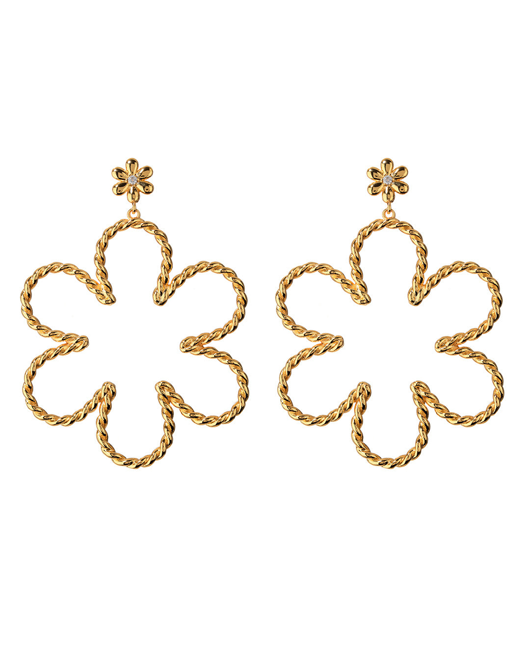 Luv AJ Daisy Rope Earrings- Gold