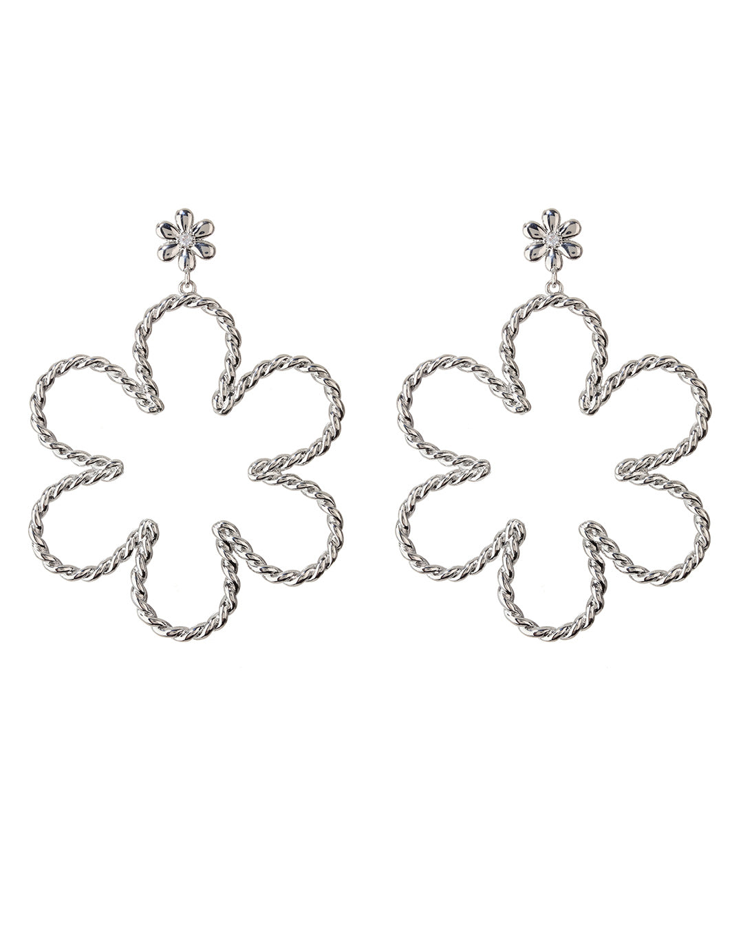 Luv AJ Daisy Rope Earrings- Silver
