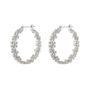 Luv AJ Daisy Chain Hoops- Silver