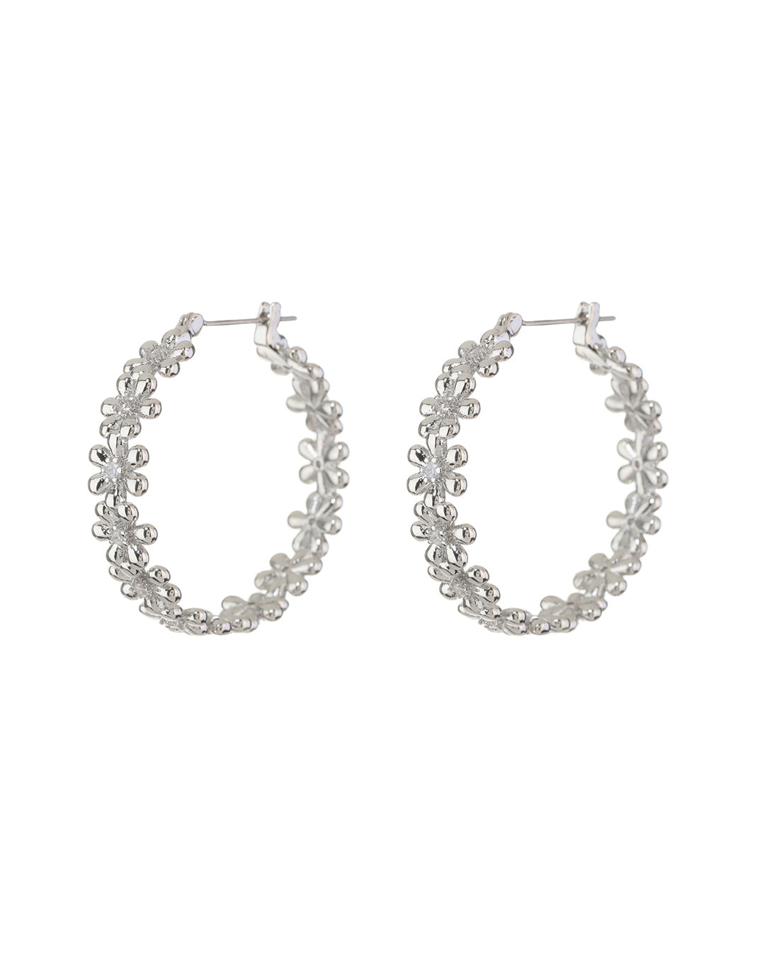 Luv AJ Daisy Chain Hoops- Silver