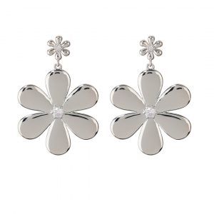 Luv AJ Daisy Statement Earring- Silver