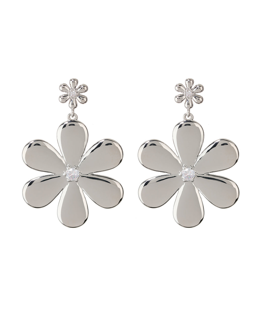 Luv AJ Daisy Statement Earring- Silver