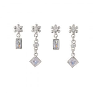 Luv AJ Daisy Chain Studs Set- Silver