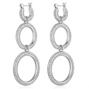 Luv AJ Triple Pave Hoops- Silver
