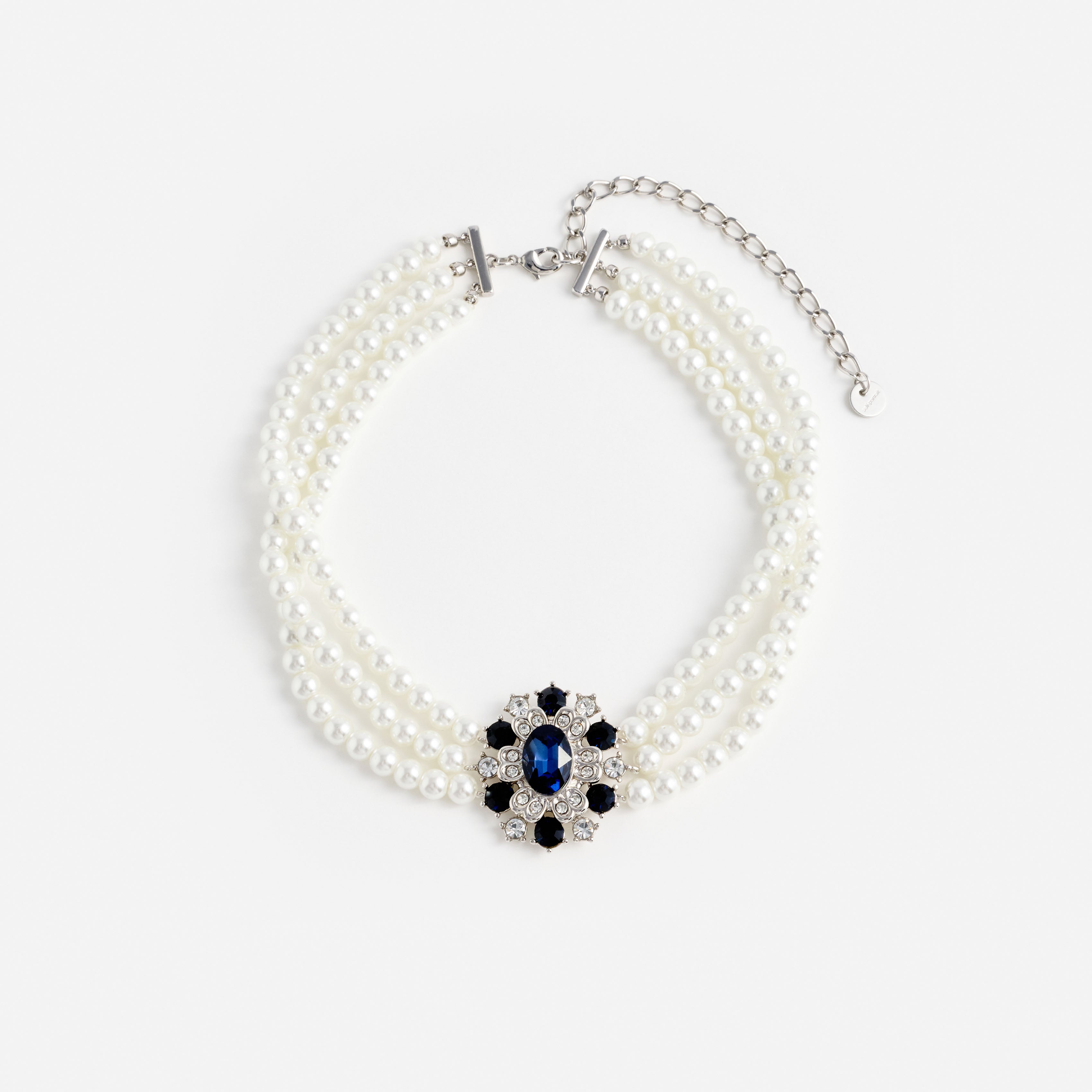 Self Portrait Blue Crystal Pearl Choker
