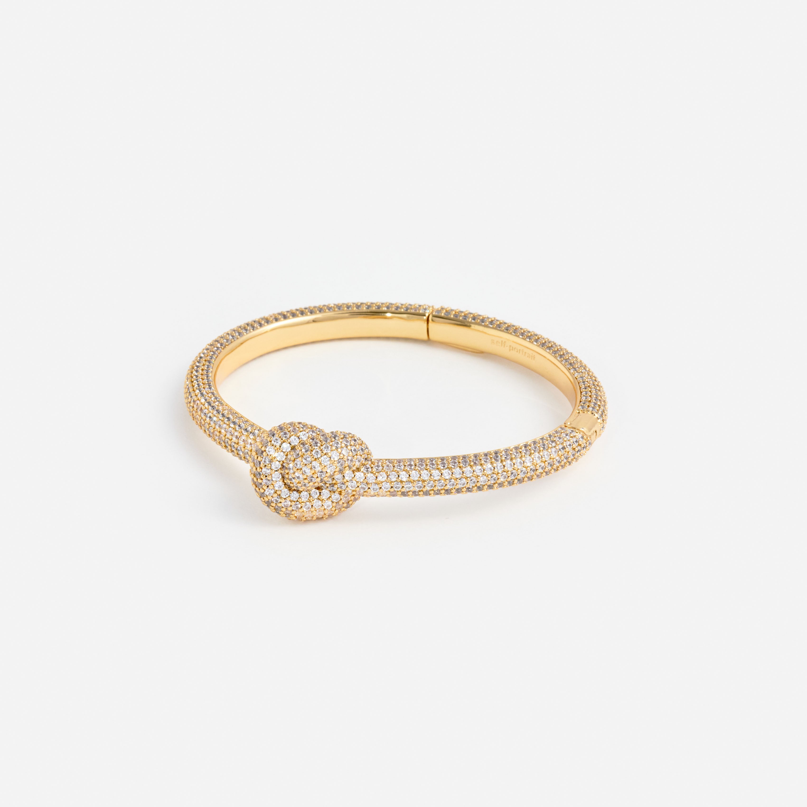 Self Portrait Gold Crystal Knot Bangle