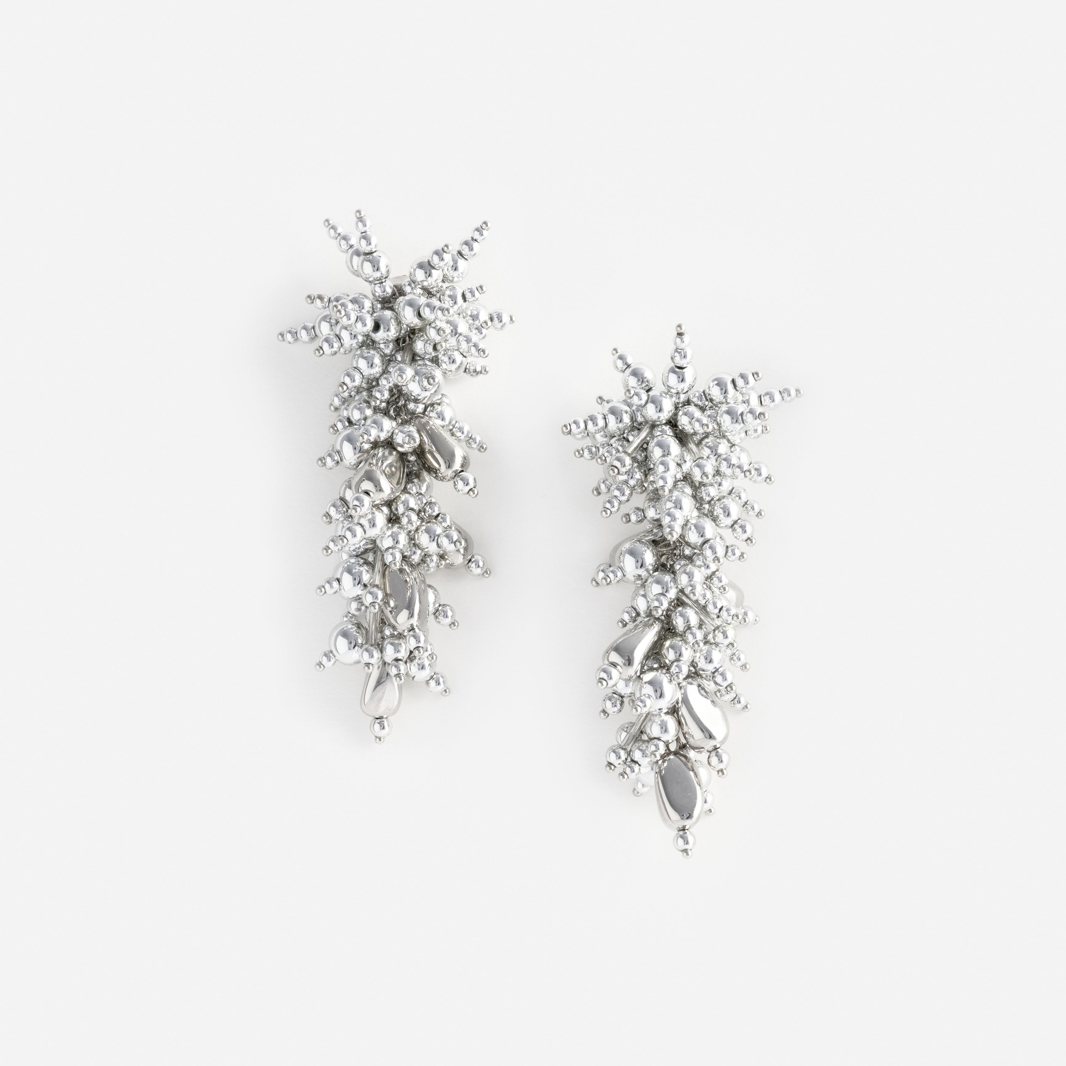 Self Portrait Silver Beaded Dangle Earring