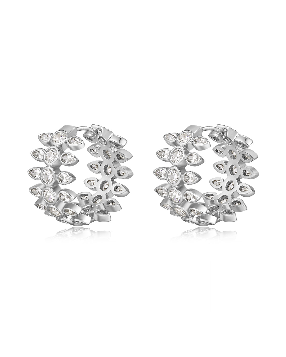 Luv AJ Florette Hoops- Silver