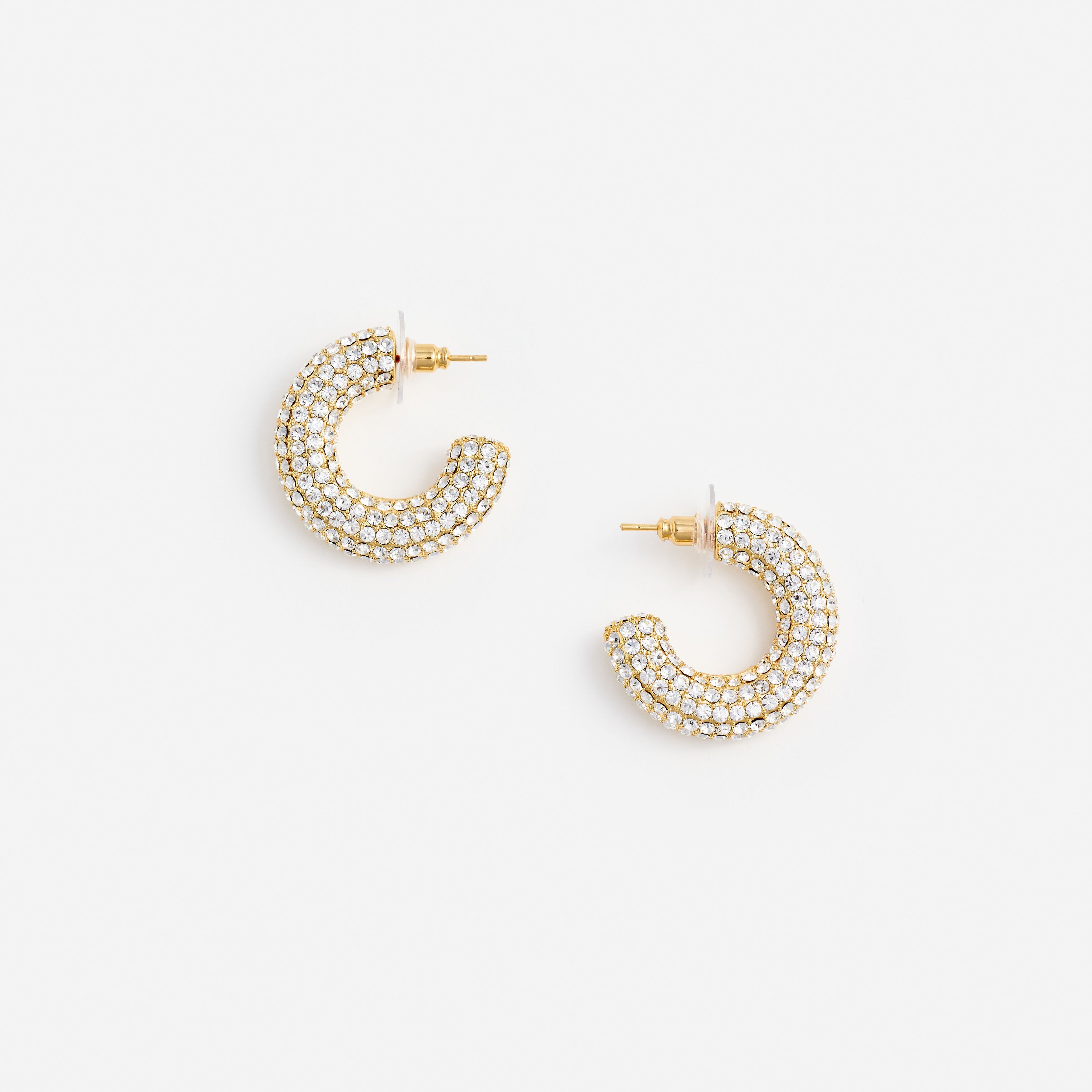 Self Portrait Gold Crystal Hoop Earring