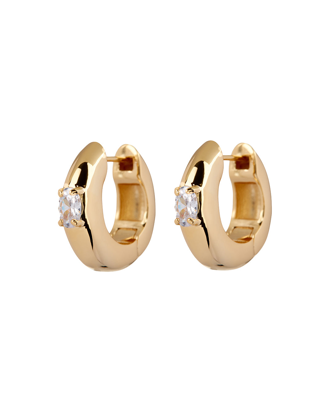 Luv AJ Stone Orb Hoops- Gold