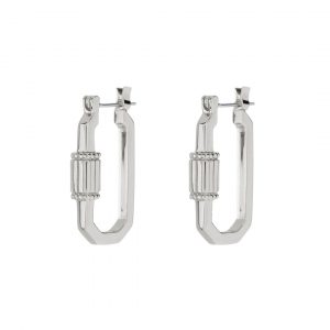 Luv AJ Carabiner Hoops- Silver