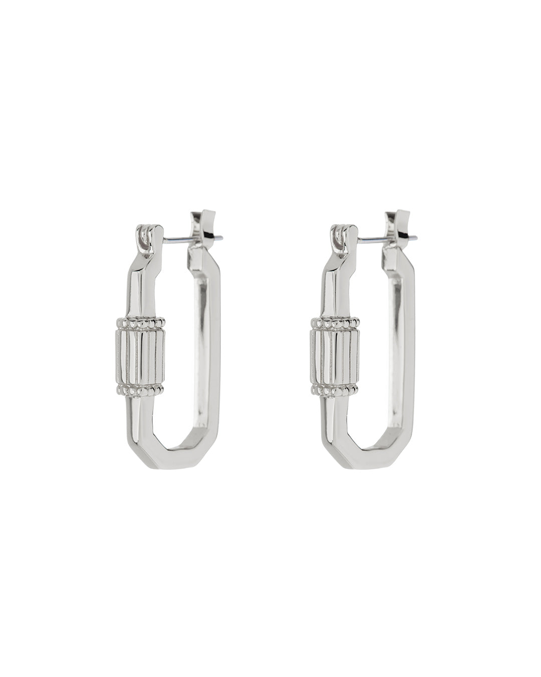 Luv AJ Carabiner Hoops- Silver