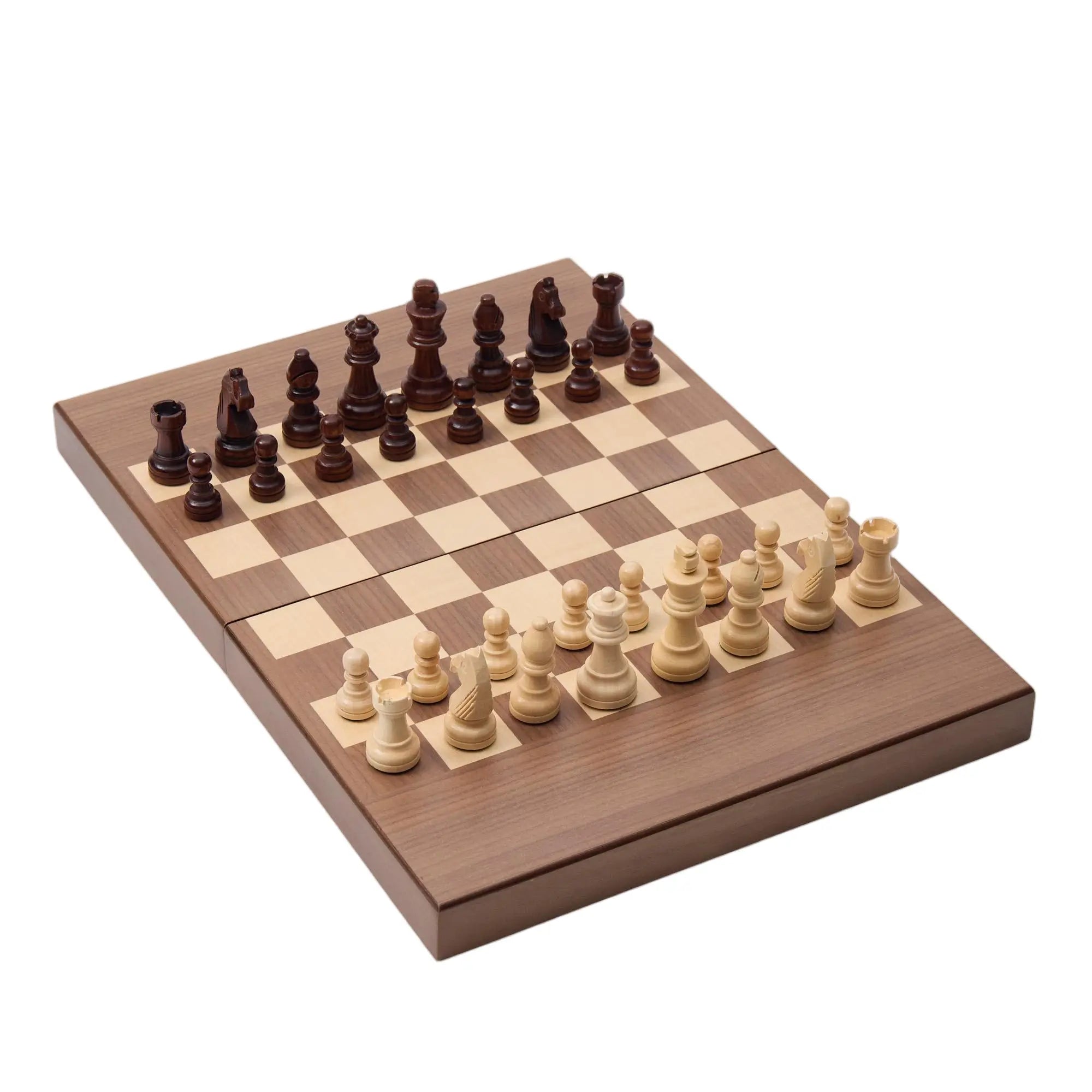 Woodronic WA-5089 | 11 Inch Folded Wooden Combo Game Set – Chess, Backgammon & Checkers with Solid W