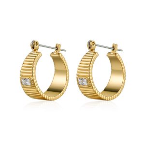 Luv AJ The Francois Ridged Hoops- Gold