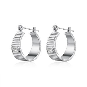 Luv AJ The Francois Ridged Hoops- Silver