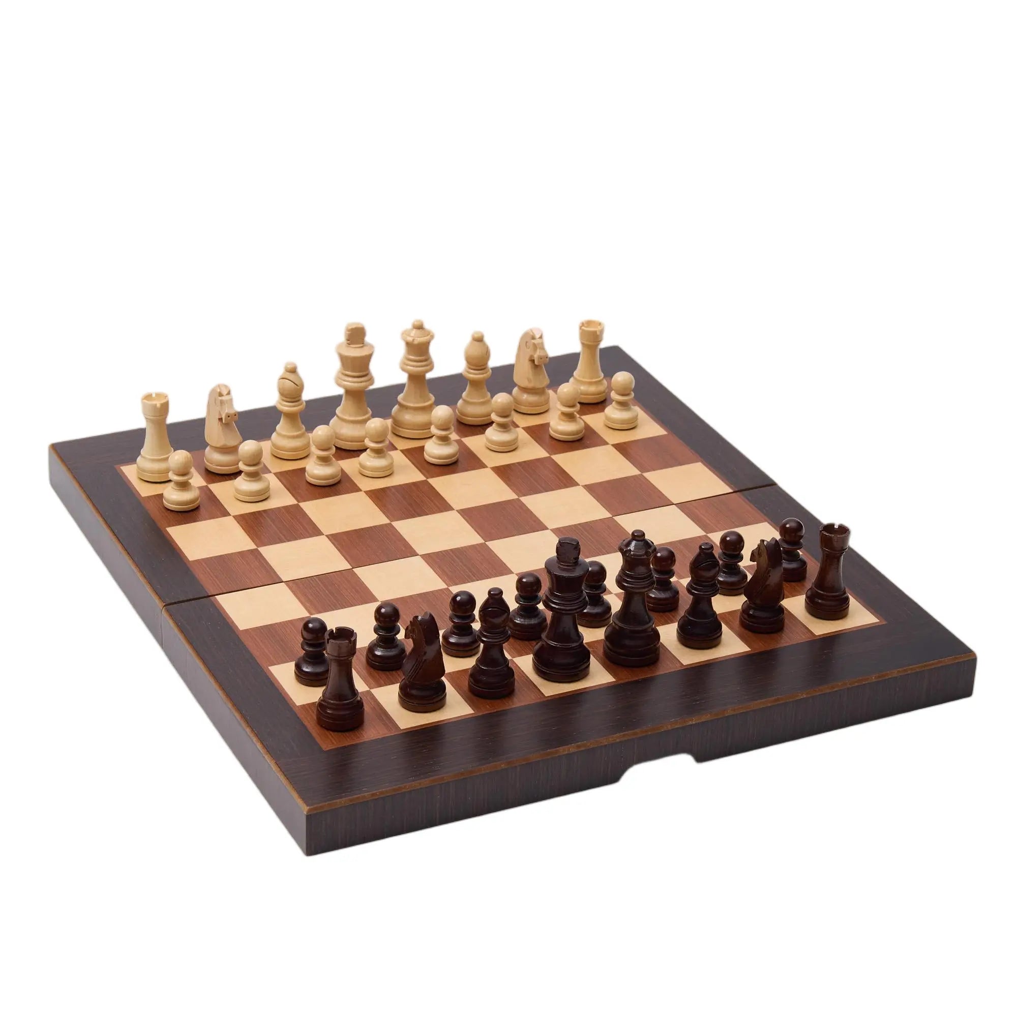 Woodronic WA-5079 | 19 Inch Folded Wooden Combo Game Set – Chess, Backgammon & Checkers with Solid W