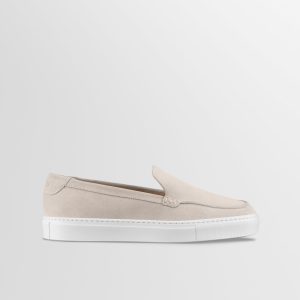 Koio Lido Suede Loafer in Ivory