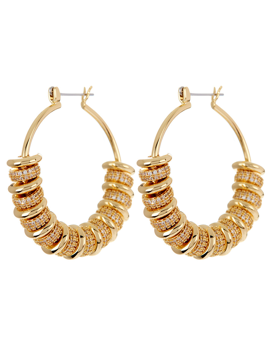 Luv AJ Pave Washer Hoops- Gold