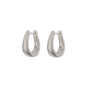 Luv AJ Ridged Cuvee Hoops- Silver