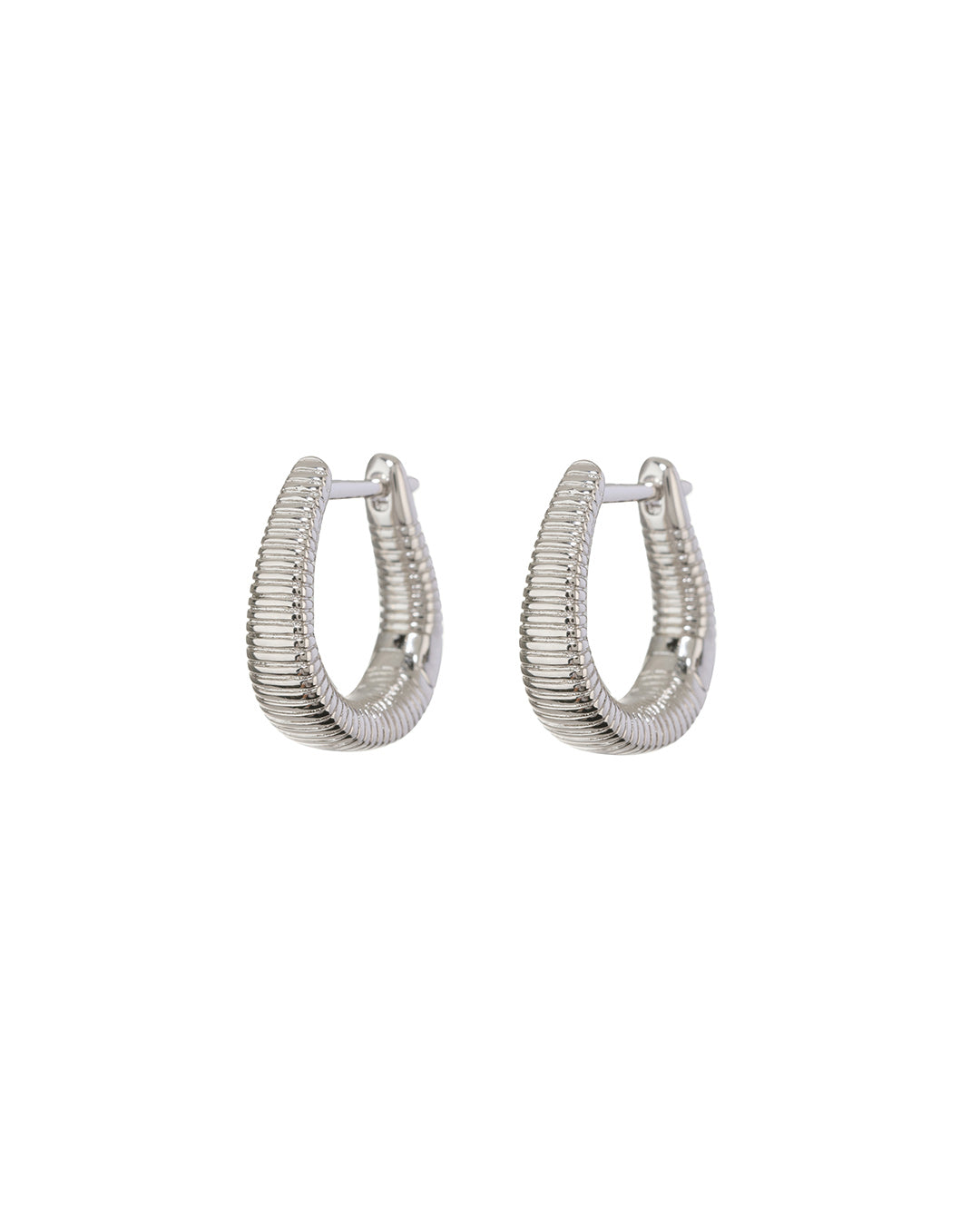Luv AJ Ridged Cuvee Hoops- Silver