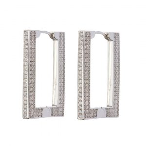 Luv AJ Pave Boxer Hoops- Silver
