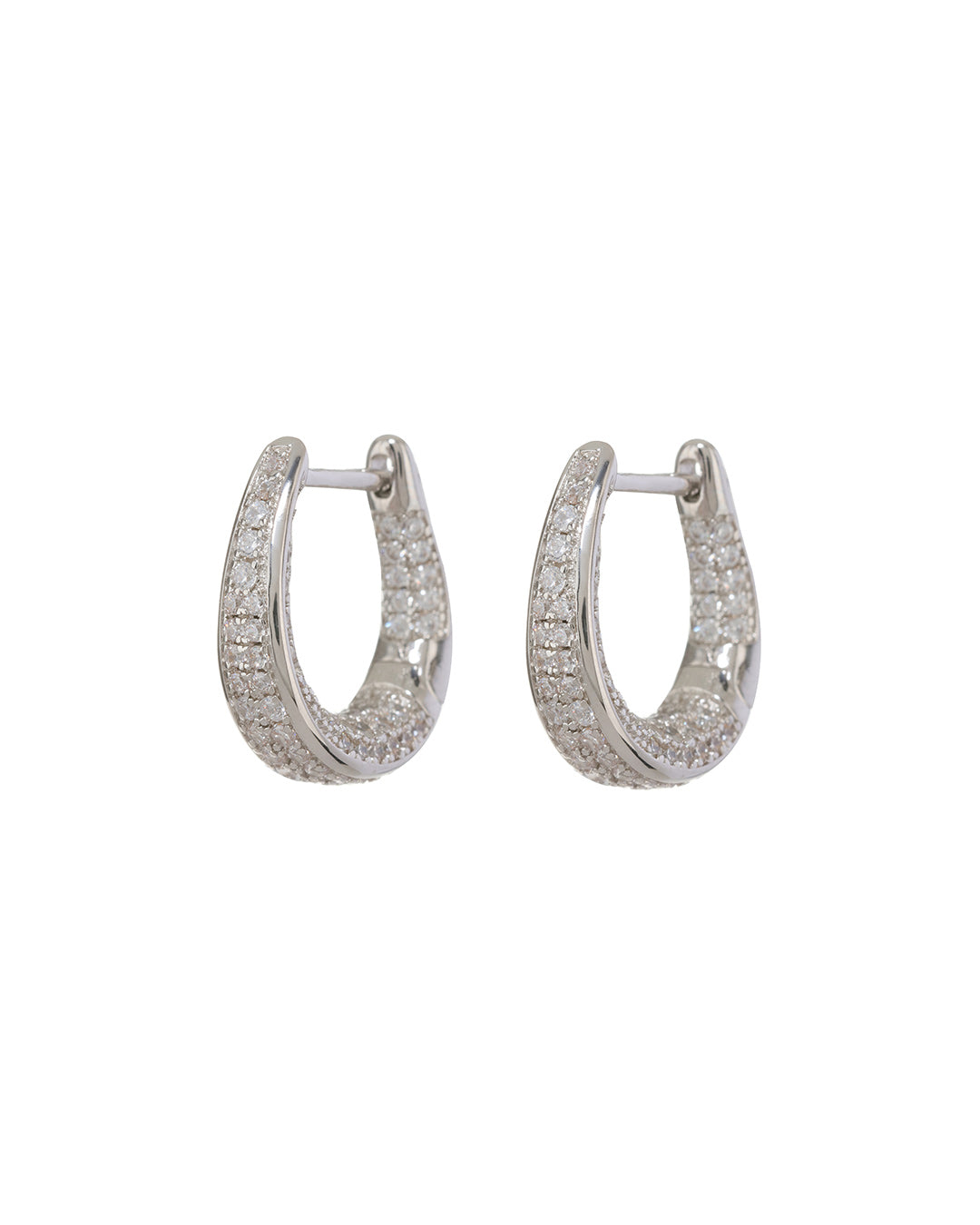Luv AJ Pave Cuvee Hoops- Silver
