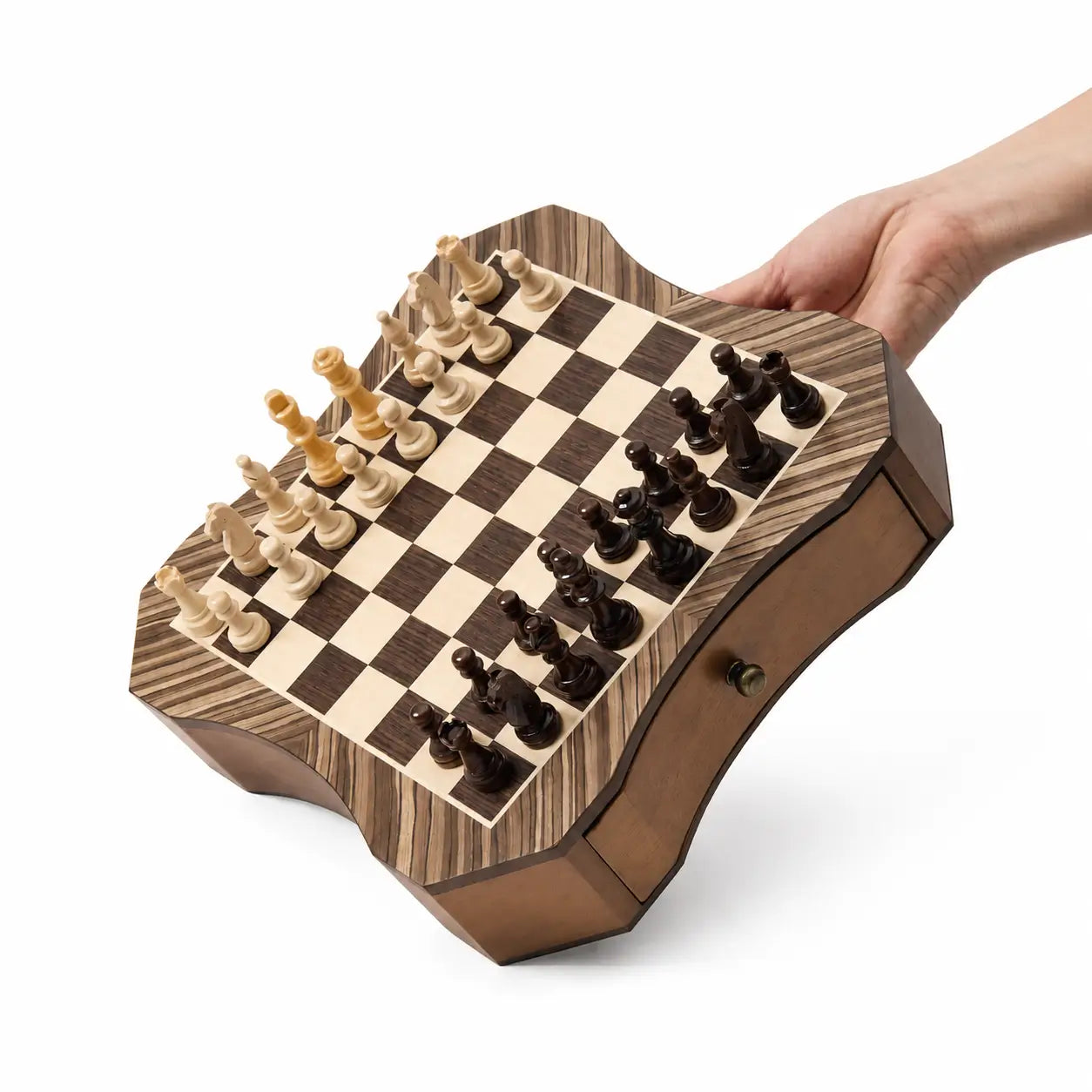Woodronic WA-5102 | 10-Inch Magnetic Wooden Chess Set with Solid Wood Pieces