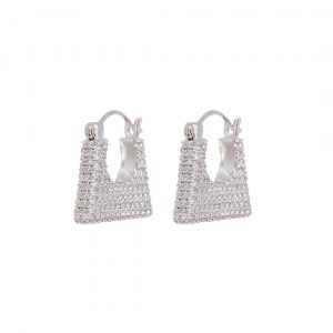 Luv AJ Pave Careé Huggies- Silver