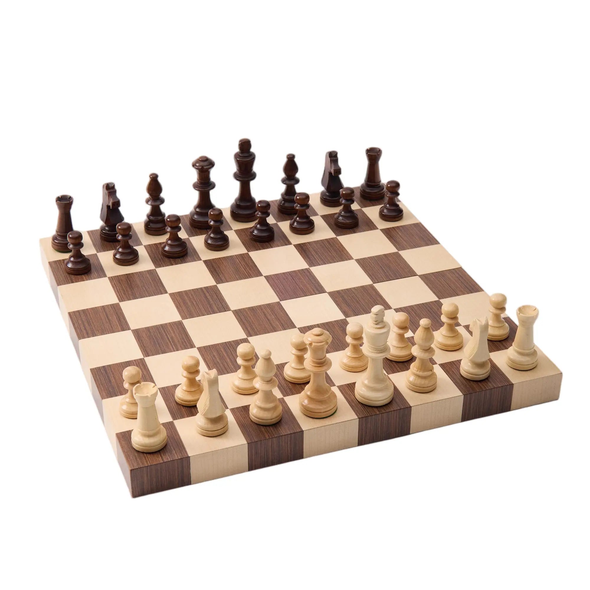 Woodronic WA-5098 | 16 Inch Folding Wooden Chess Set with Solid Wood Pieces