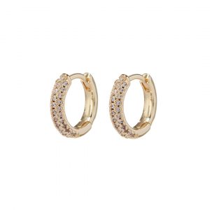 Luv AJ Pave Dome Huggies- Gold
