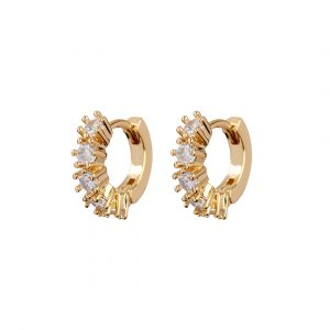 Luv AJ Diamond Bijoux Huggies- Gold