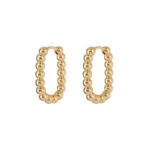 Luv AJ Beaded Chain Link Huggies- Gold