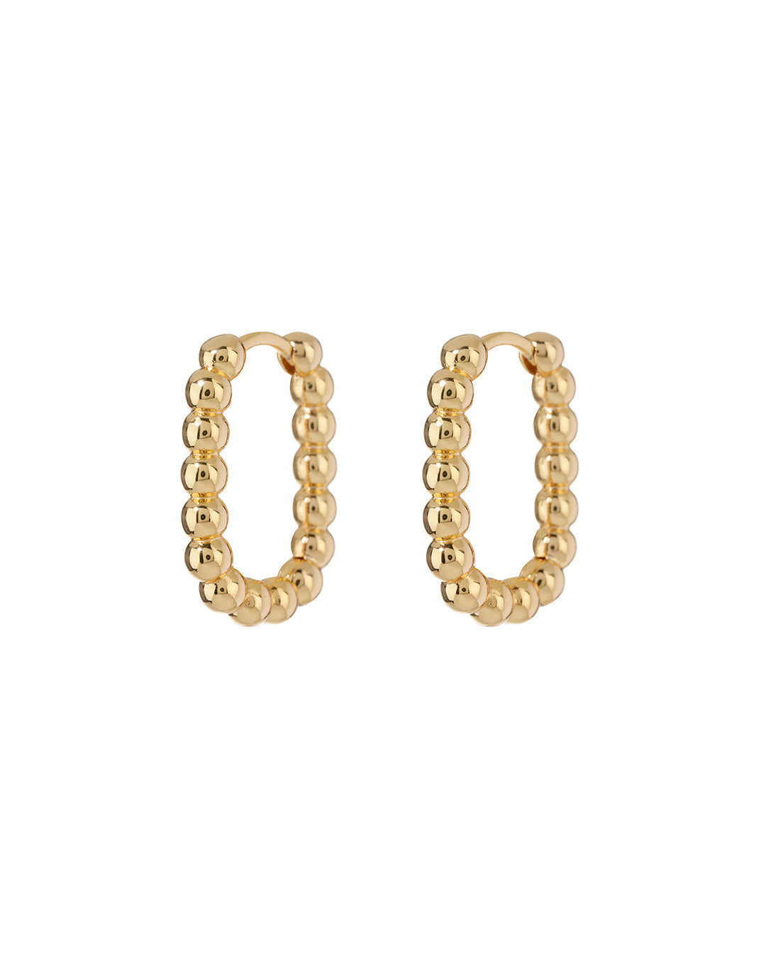 Luv AJ Beaded Chain Link Huggies- Gold