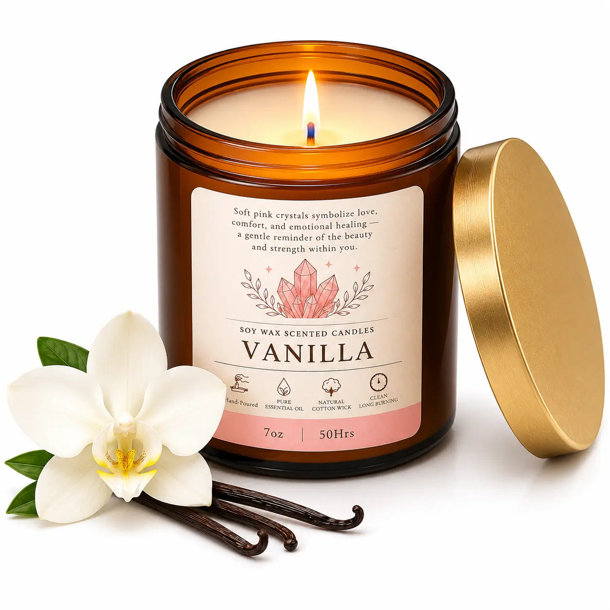 Woodronic Vanilla Soy Wax Candle | Hand-Poured Scented Candle for Home