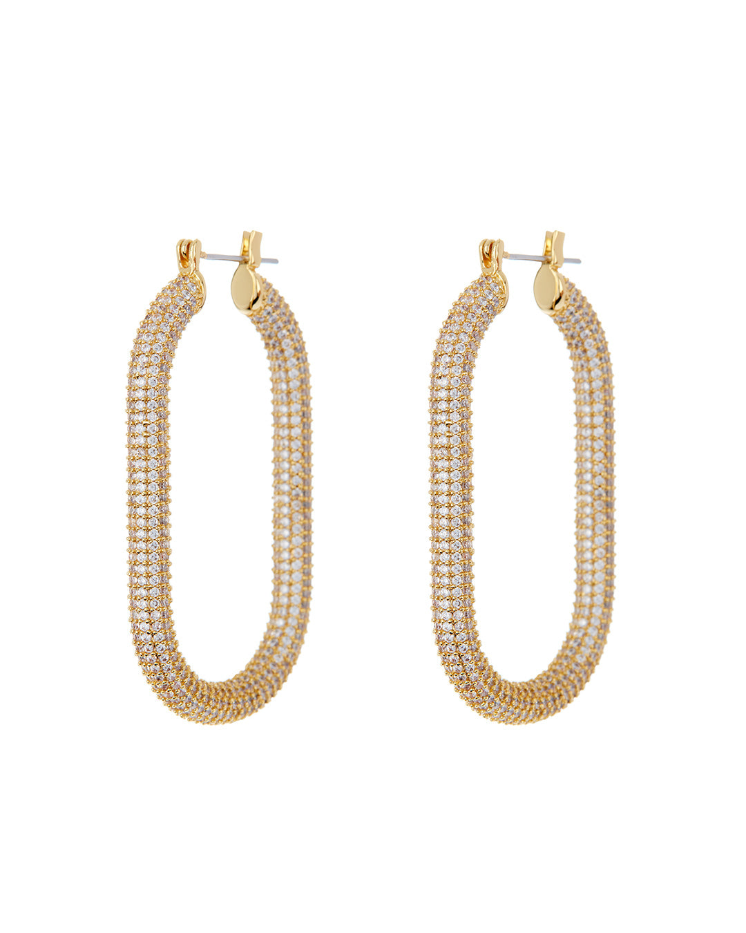 Luv AJ Pave Amber Hoops- Gold